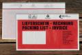 [12067] Begleitpapiertaschen 138x240 mm Haftklebend Rot 'Lieferschein - Rechnung'